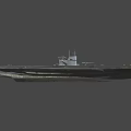 Gray Military Submarine Water Vessel With Vintage Exterior And Structural Design