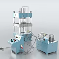 Blue Industrial Hydraulic Press Equipment With Control Panel And Hydraulic Unit System