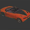 Modern Red Sports Car With Sleek Body Black Roof And Aerodynamic Rear Spoiler