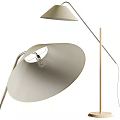 Modern Minimalist Floor Lamp With White Curved Shade And Metal Stand