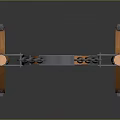 Dartboard Setup With Orange Stand Blue Board Numbers And Hanging Chains