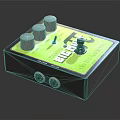 Commercial Audio Effects Pedal With Gray Enclosure Green Panel BIG MUFF Logo Knobs And Ports 3d model