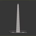 Tall White Obelisk Building Structure With Circular Base And Surrounding Columns 3d model