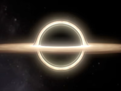 Saturn Rings Bright Illuminated Planetary Structure Against Cosmic Stellar Background 3d model