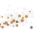 Modern Wall Decor With Circular White Orange Black Elements In Flowing Arrangement On White Background