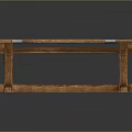 Rustic Solid Wood Bench With Metal Brackets And Sturdy Rectangular Top Design