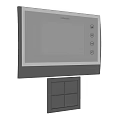 Modern Sleek Black Wall Mounted Switch Panel With Square Buttons Design 3d model