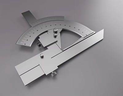 Modern protractor multi-function angle ruler 3d model Modern protractor multi-function angle ruler 3d model