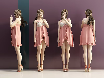 Modern woman lady 3d model
