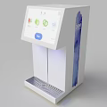 Modern White Household Electric Water Dispenser With Digital Display Blue Accents And Water Tray