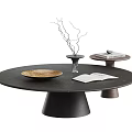 Modern baxter coffee table combination mother and child coffee table side table wood rock board 3d model