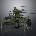 Military Artillery Weapon With Mobile Wheels And Support Structure Design 3d model