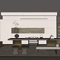 New Chinese Style Song Style Tea Room Study 3d model