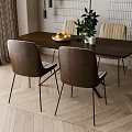 Dining table and chair combination 3d model