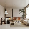 Modern Living Room Interior With Sofa Coffee Table Fireplace And Potted Plant