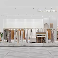 Bright Modern Clothing Store Interior With Clothing Racks Mannequins Apparel And Plants