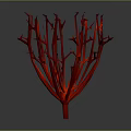 Red Plant With Branch Like Twiggy Structure And Decorative Artistic Design