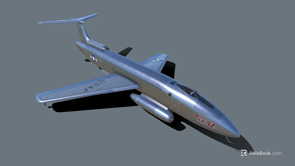 Silver Military Fighter Jet With Jet Engine And Wing Design Details 3d model 