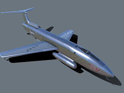 Silver Military Fighter Jet With Jet Engine And Wing Design Details 3d model