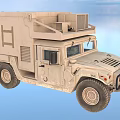 Military Style Utility Vehicle With Sand Color Roof Equipment And Off Road Tires