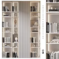 Modern White Bookshelves With Books Decorative Ornaments And Stylish Design