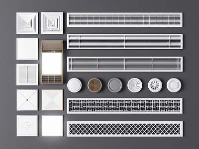 Modern air outlet air conditioning outlet central air conditioning aluminum gusset 3d model