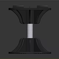 3D Model Mechanical Part With Spring Base Structure and Top Platform