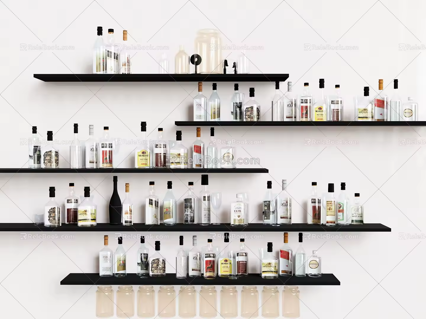 Wine bottle shelf 3d model