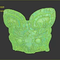 Ancient Turquoise Inlaid Decorative Mask With Intricate Patterns And Cultural Design