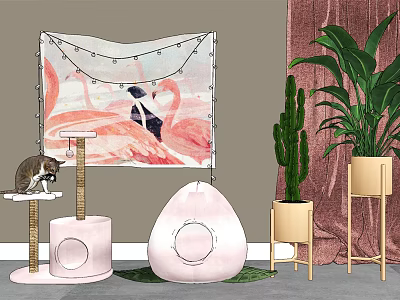 Modern Cat Climbing Frame Pet House 3d model