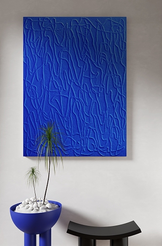 Minimalist Decorative Painting Abstract Painting Blue Painting Texture Painting 3d model