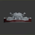 Airplane Engine 3D Model With Complex Silver Metallic Rotating Blades And Red Base