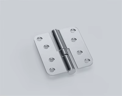 Durable Stainless Steel Hinge with Installation Holes and Smooth Surface Design 3d model
