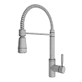 Modern Kitchen Faucet with Chrome Finish Single Handle and Pull Down Sprayer 3d model