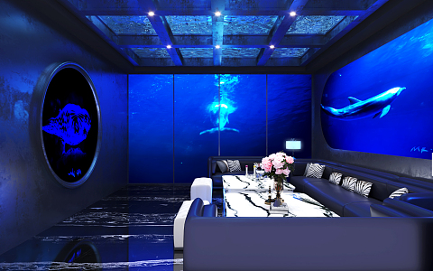 Modern KTV Ocean Theme Room 3d model