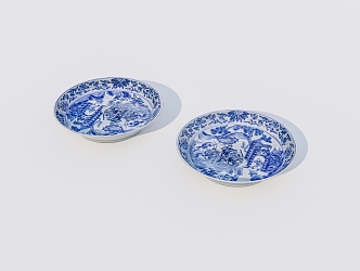 Ceramic Plate Old Objects Antique 3d model