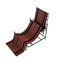 Red And Black Striped Blankets With Geometric Patterns Hanging On Black Rack
