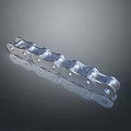 Stainless Steel Chain With Smooth Interconnected Links And Shiny Reflective Surface 3d model