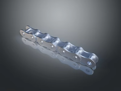 Stainless Steel Chain With Smooth Interconnected Links And Shiny Reflective Surface 3d model
