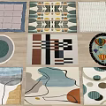 Modern Square Carpet Children's Carpet 3d model