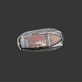 Rusty Old Vintage Car With Red And White Body On Grass Surface