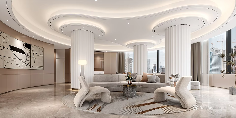 Modern Hospital Outpatient Clinic With Waiting Area And Medical Consultation Services 3d model 