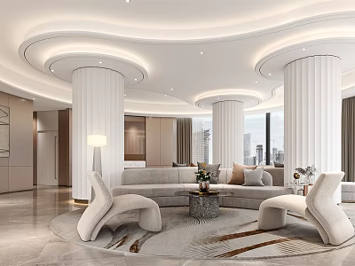 Modern Hospital Outpatient Clinic With Waiting Area And Medical Consultation Services 3d model