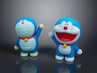 Doraemon Toys In Blue With Red Collar Yellow Bell Waving Hand And Smiling Face 3d model Doraemon Toys In Blue With Red Collar Yellow Bell Waving Hand And Smiling Face 3d model