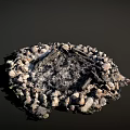 Rustic Garden Ornament Featuring Charred Wood And Ash For Outdoor Garden Decor