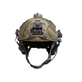 Camouflage Tactical Helmet with Number 23 Marking and Communication Accessories for Protection