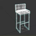 Black Upholstered Bar Stool With Backrest And Modern Metal Frame Design