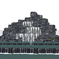 Elegant Stone Rockery Waterfall Garden Ornament With Decorative Pond And Reflection