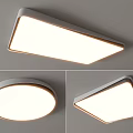 Modern LED Ceiling Light With Square Round Shapes For Home Interior Design 3d model