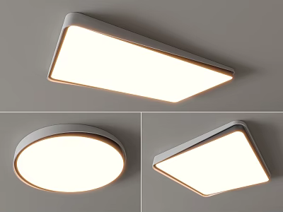 Modern LED Ceiling Light With Square Round Shapes For Home Interior Design 3d model